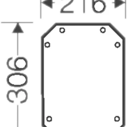 Placca montagg.306×216 Enystar per scatola app. grd.2, 3, e 4 