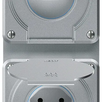 Combinazione INC robusto 2×1, 2×presa T13 IP55 alluminio 