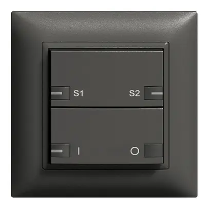 Poussoir ENC ZEP ON-OFF scène 1c/2t avec LED EDIZIOdue noir 