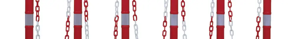 Jeu de potelets à chaîne CIMCO 6×potelets + 5×chaînes à 3 m 