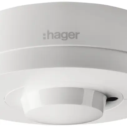Rilevatore di movimento AP Hager 360° HF contatto chiusura 230V soffitto bianco 