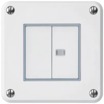 UP-Druckschalter robusto IP55 Schema 3/Drucktaster 1×beleuchtet weiss 