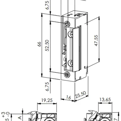 Apriporta BSW B3000--L, 22…48VUC, diseccitato chiuso, scrocco a raggiera 