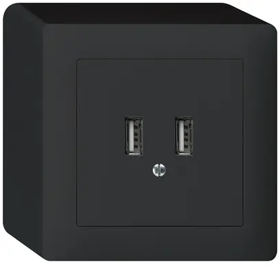 Prise de charge USB AP Hager kallysto 240V 2400mA noir 