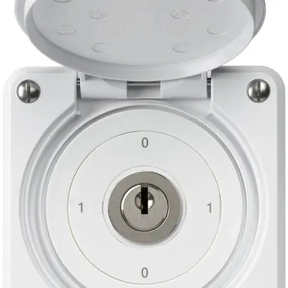 Interrupteur à clé ENC robusto IP55 avec clapet S0/1P blanc 