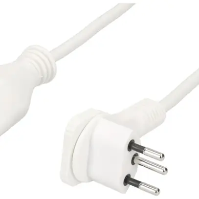 Verlängerung MAX HAURI T12 Flachwinkel/T13 Kinderschutz Td 3×1mm² 3m weiss 