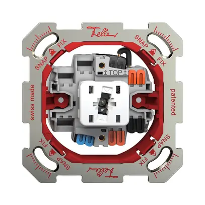 Interrupteur à poussoir lumineux ENC Feller SNAPFIX® 3/1L lent.lat.KS bc 