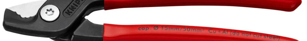 Cisaille pour câbles KNIPEX pour Ø15mm max 160mm, en matière synthétique 