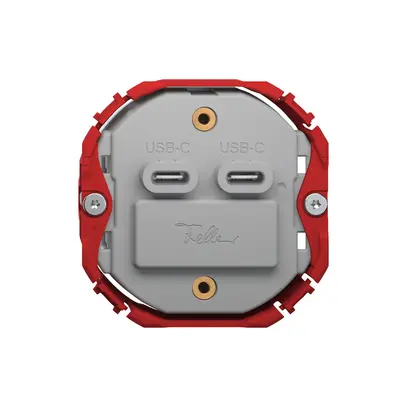 Prise de charge USB Feller SNAPFIX® 230VAC 18W 2×USB C 