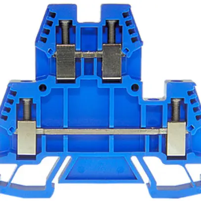 Morsetto di passaggio componibile Woertz 0.5…6mm² 41A 500V vite 2×2 DIN 35mm bl 