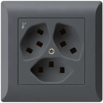 Prise ENC Hager kallysto.line 3×T23 1×S C anthracite 