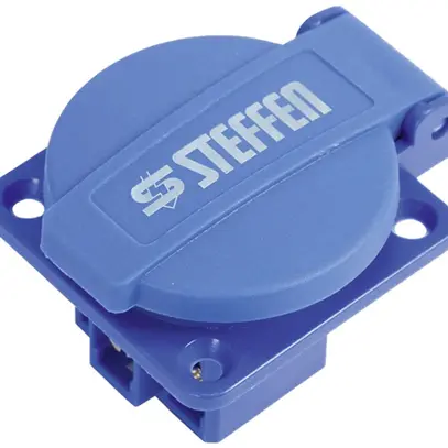 Presa INS A. Steffen 1×T13 10A 250V 50×62×45mm con coperchio blu 