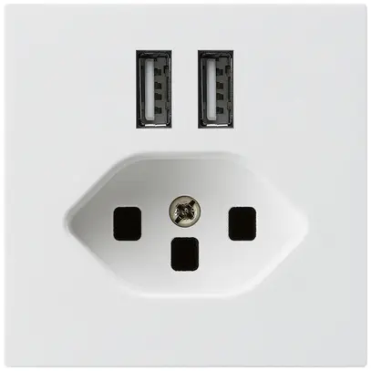 Presa 2×USB & T23 kallysto A 2400mA bianco 