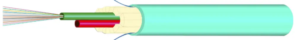 Kabel FO Universal H-LINE Dca 24×G50/125 OM3 Ø9.9mm 3000N türkis 