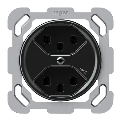 Presa INC origin 2×tipo 23 1×S 16A 230V 77×77mm nero 