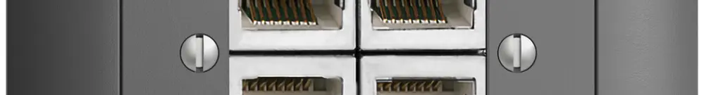 UP-Anschlussdose 4×RJ45/s 4P getr. EDIZIOdue dunkelgrau ITplus 