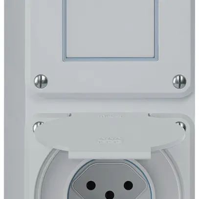 AP-Kombination robusto 2×1, Schalter Schema 3/Steckdose T13 IP55 grau 