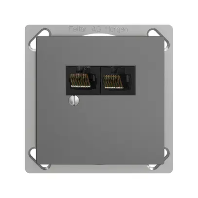 Scatola INS 2×RJ45/u 4P sep.grigio scuro EDIZIOdue R&M swissline 