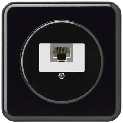 Scatola di raccordo INC basico 1×RJ45s nero 
