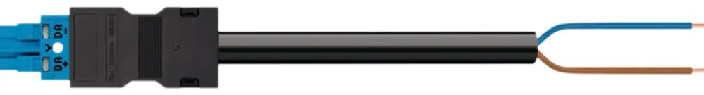 Anschlussleitung MIDI 2×1.5mm² 16A 250V 1m Cod.I Buchse-freie Ende blau Cca 
