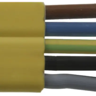 Câble plat Woertz Technofil 5×2.5 mm² PVC jaune Eca Une longueur