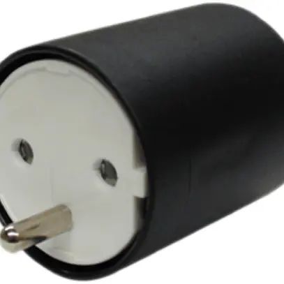 Adapter FIX CEE7/DE Kupplung T12 Stecker weiss 