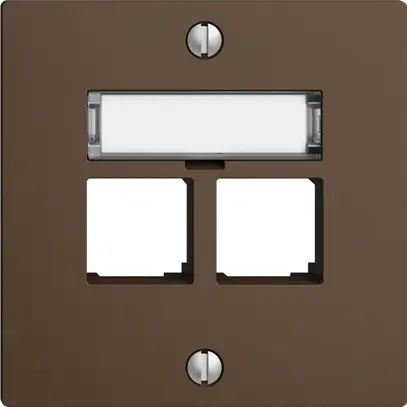 Kit di montaggio S-One EDIZIOdue F per 2×RJ45 diritto, coffee 