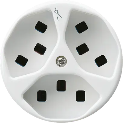 Prise Hager basico 3×type 23 1×S A blanc 