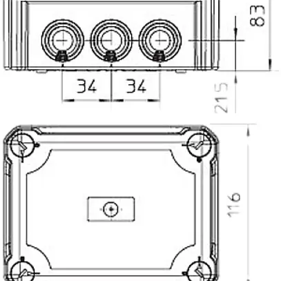 Boîte de dérivation Bettermann 150×116×83mm avec couvercle transparent 