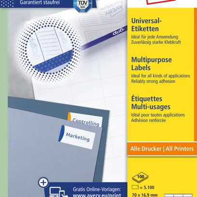 Etiketten ultragrip 3420, 70.0 × 16.9 mm 