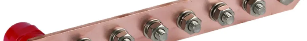 Barra di compensazione di potenziale  DEHN/elvatec Cu 6×M10×25mm 