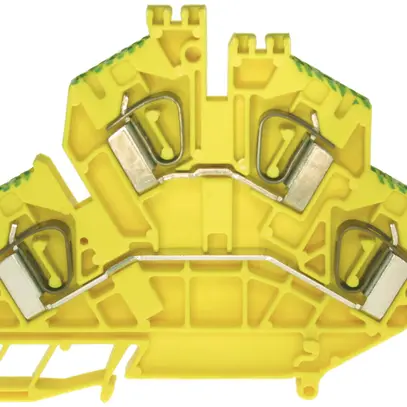 Schutzleiter-Reihenklemme Woertz 0.5…4mm² Federzuganschluss 2×2 TH35 grün/gelb 