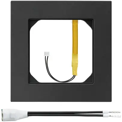 Cadre de recouvrement kallysto.pro 1×1 noir avec éclairage en coin blanc faible 