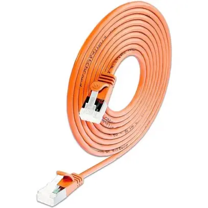 SLIM Patchkabel: U/FTP, 1.0m, orange Cat.6A, LSOH,Klinke nicht brechbar,3.8mm 