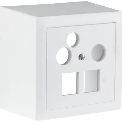 Presa multimedia AP R&M MDat 2×RJ45 3×coassiale 78×78mm bianco 