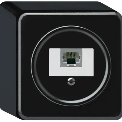 Boîte de raccordement AP origin RJ45 8(4) cat.6 droit blindé 88×88×54mm noir 