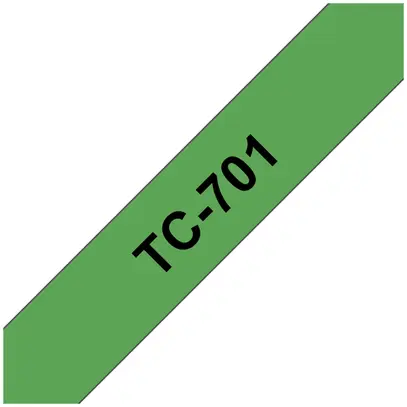 Cassette ruban TC 12mm×7.7m vert/noir 