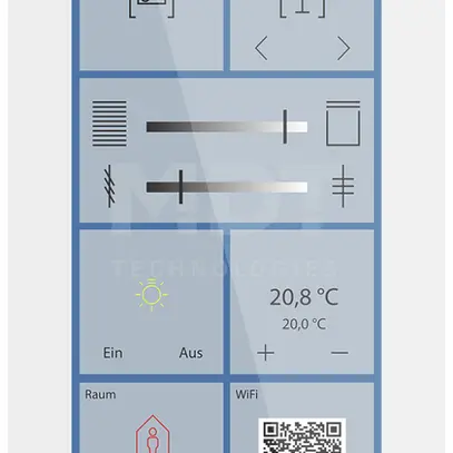 Écran tactile KNX ENC MDT BE-GTSP6TW.01S 6" haut-parleur verre blanc 