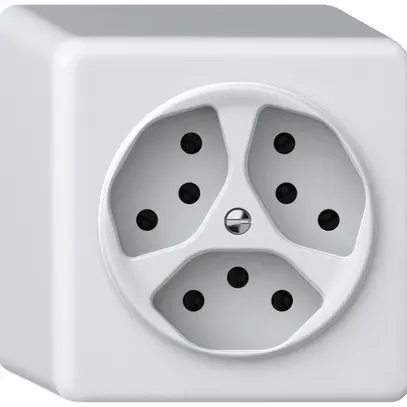 Presa AP origin 3×tipo 13 10A 230V 88×88×54mm bianco 
