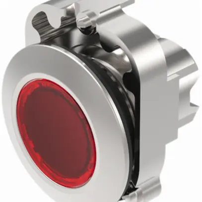 Allogiamento p.pulsante luminoso EAO45 piatto rosso Ø30.5mm IP67/IP69K anello gr 