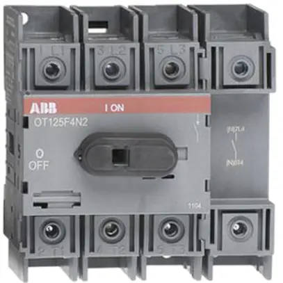Interrut.carico ABB 125A/400V 4L, AC22A, 4.pol a destra grigio chiaro 