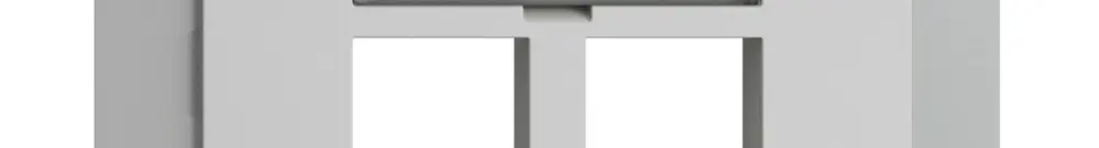 UP-Montageset EDIZIOdue FM, Geradeauslass, für 2×Keystone, hellgrau 