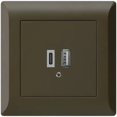 Presa di carica USB INC kallysto.line 18W PD 1×tipo A 1×tipo C marrone 