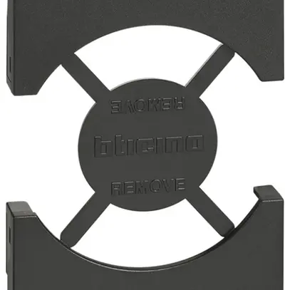 Cache Living Now 2 modules pour prise Schuko/italienne noir 