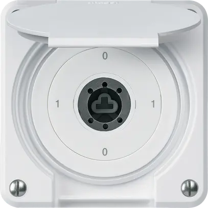 Interrupteur à clé ENC robusto IP55 avec clapet sans cylindre S0/1P blanc combi 