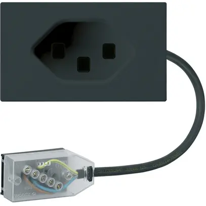 Presa INS 1×tipo 23 Hager FLF per cavo piatto Technofil L2 nero 