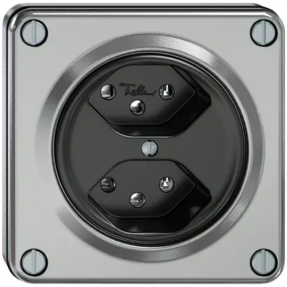 Presa INC ELEMENT 2×tipo 13 10A 250V IP20 alluminio 