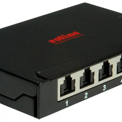 Pannello patch ROLINE RJ45 schermato 6×RJ45 cat.6A nero 