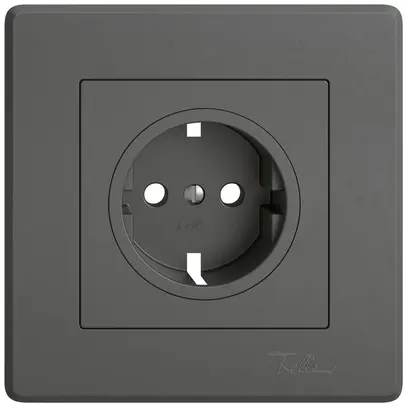 Kit di copertura EDIZIO.liv per SCHUKO 96×96mm grigio scuro 
