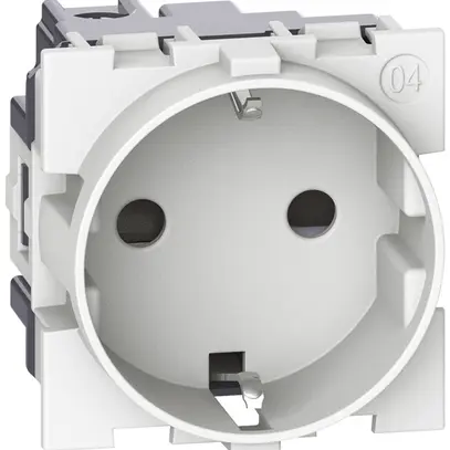 Prise Living Now schuko avec bornes à vis 2 modules 16A blanc 